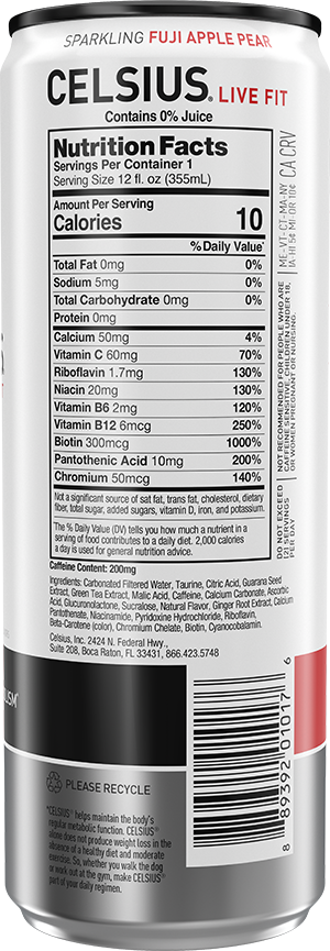 Sparkling Fuji Apple Pear – Product's Back Label